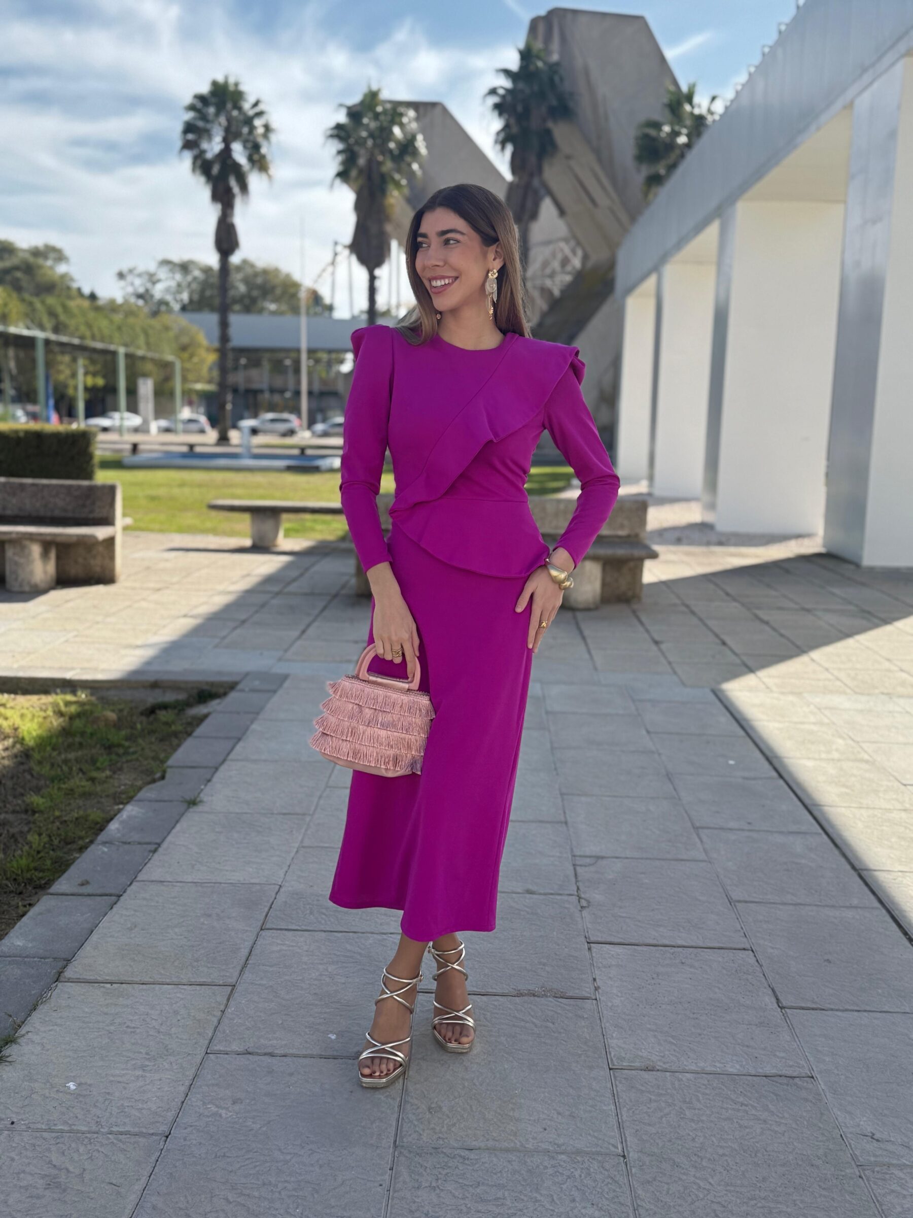 Vestido Flor. Color MAGENTA